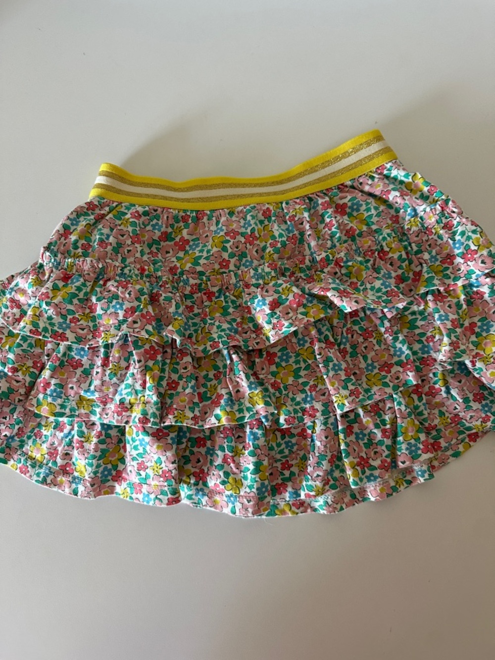 Mini Boden Girls Floral Ruffle Skort Size 7